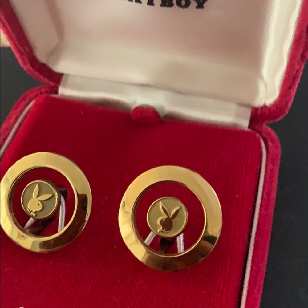 COPY - Vintage gold tone original Playboy Cuff Links